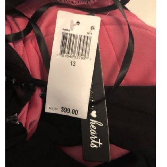 NWT Sequin Hearts Black Gown Beaded Keyhole Formal - Picture 8 of 8